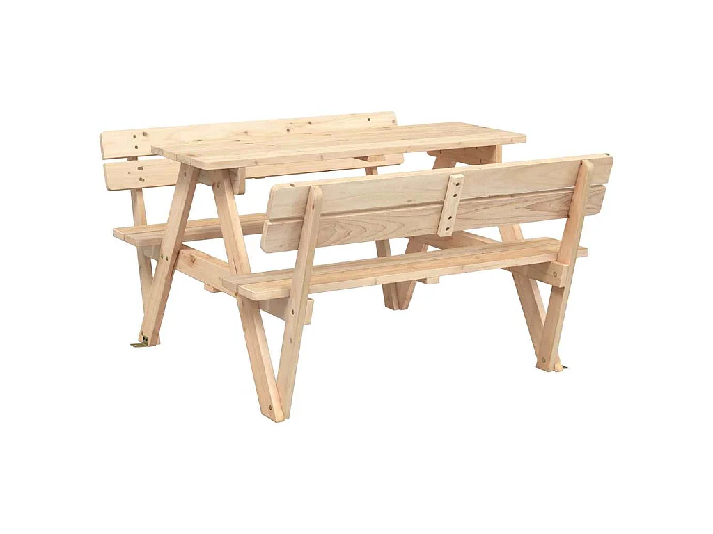Table de pique-nique pour 4 enfants avec parasol bois de sapin