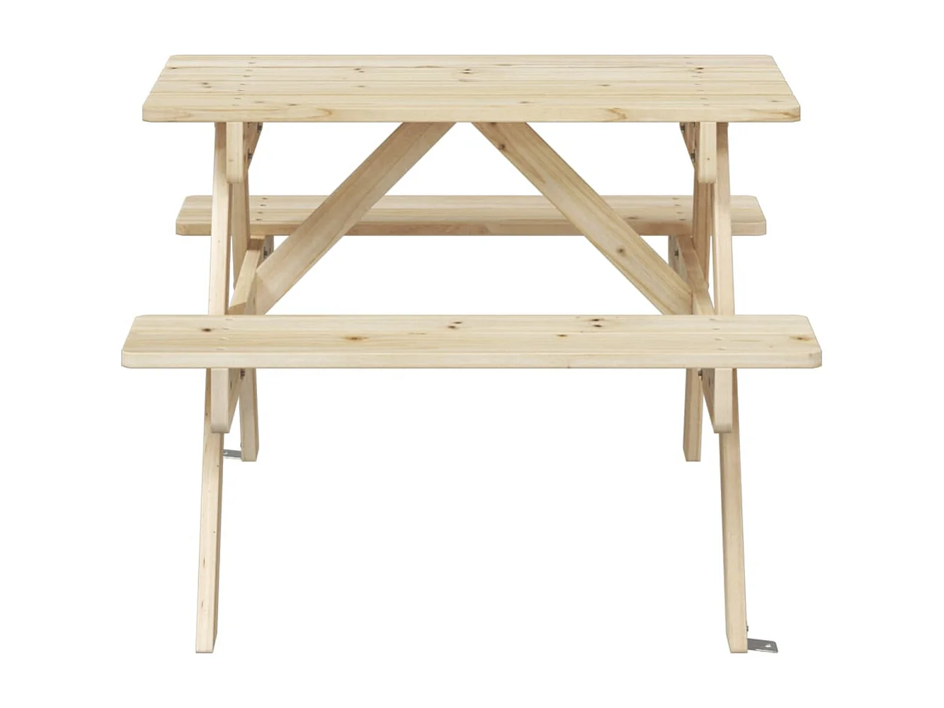 Mesa piquenique 4 crianças c/ orifício guarda-sol abeto maciço