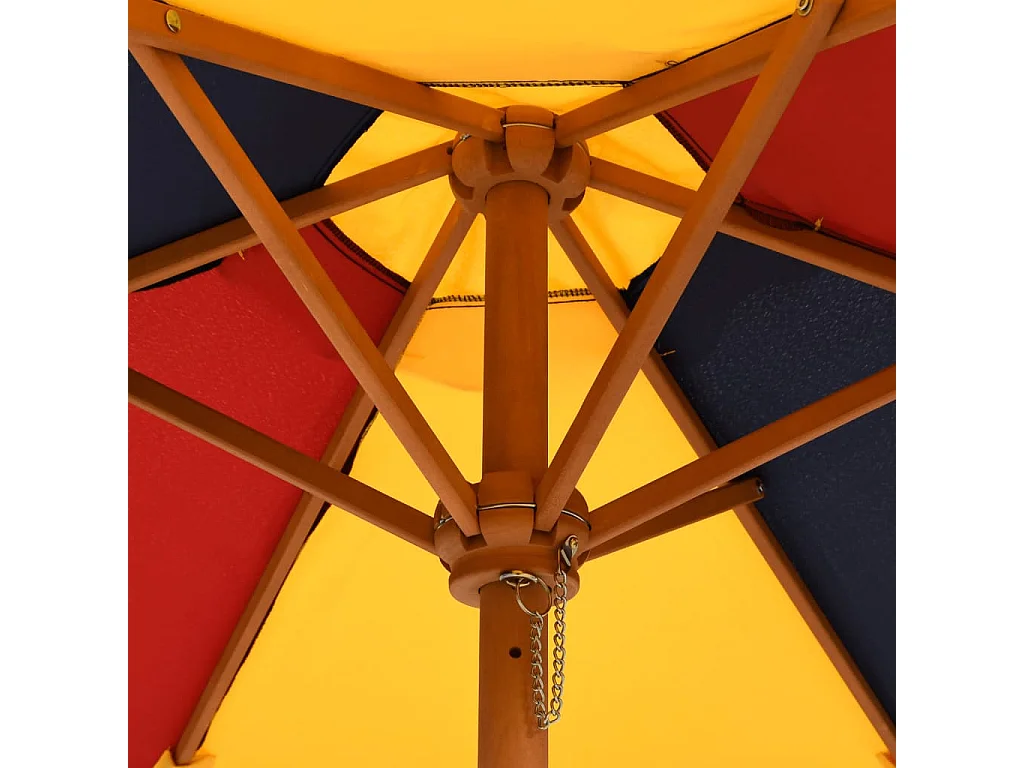 Table de pique-nique pour 4 enfants avec parasol rond sapin