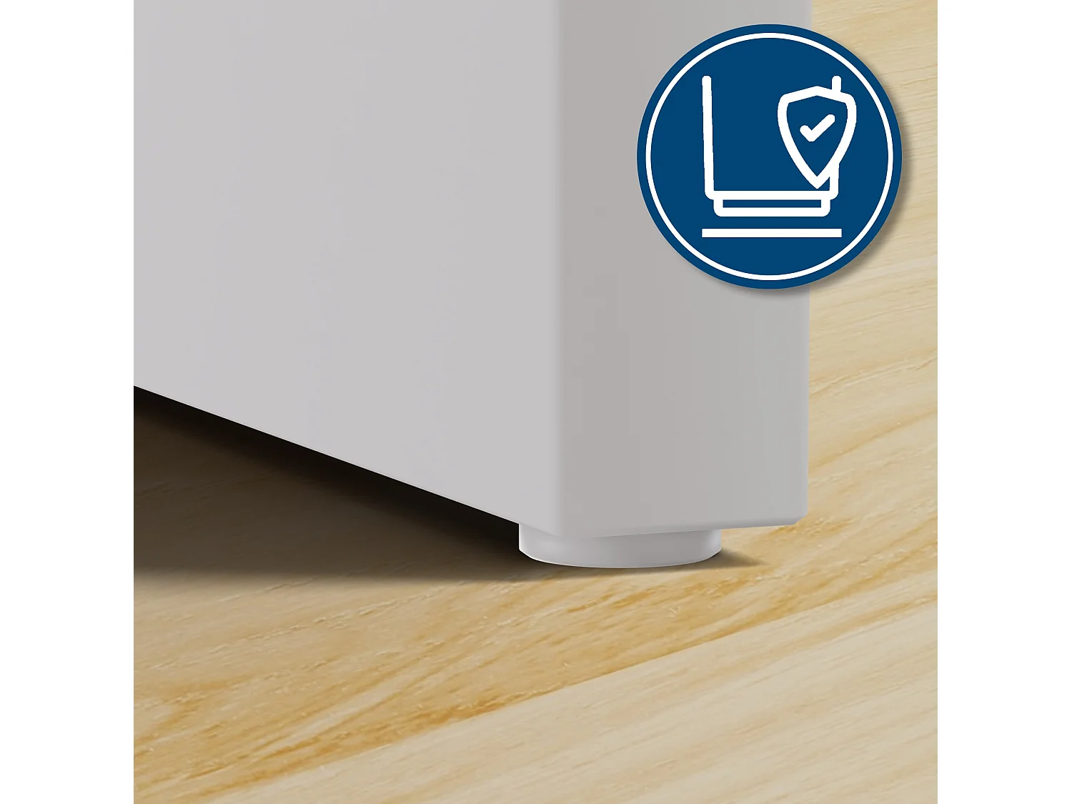 Coiffeuse - carré - Bois - 80 x 50 cm - Blanc - Mereta