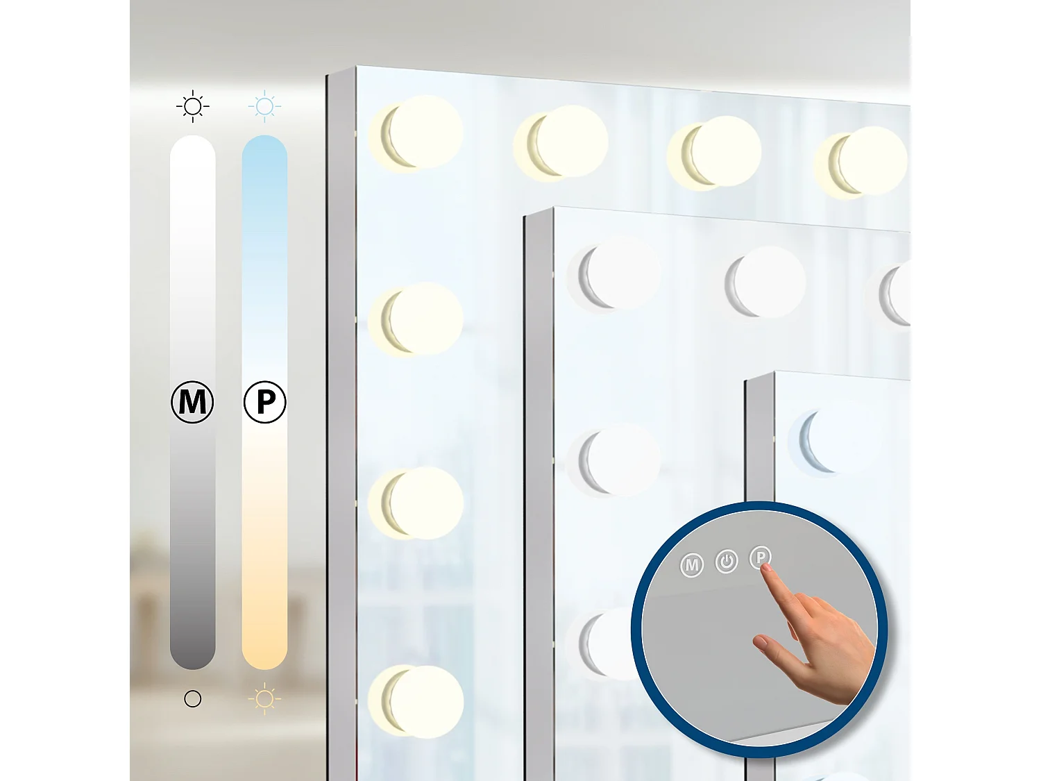 Coiffeuse - carré - Bois - 80 x 50 cm - Blanc - Mereta