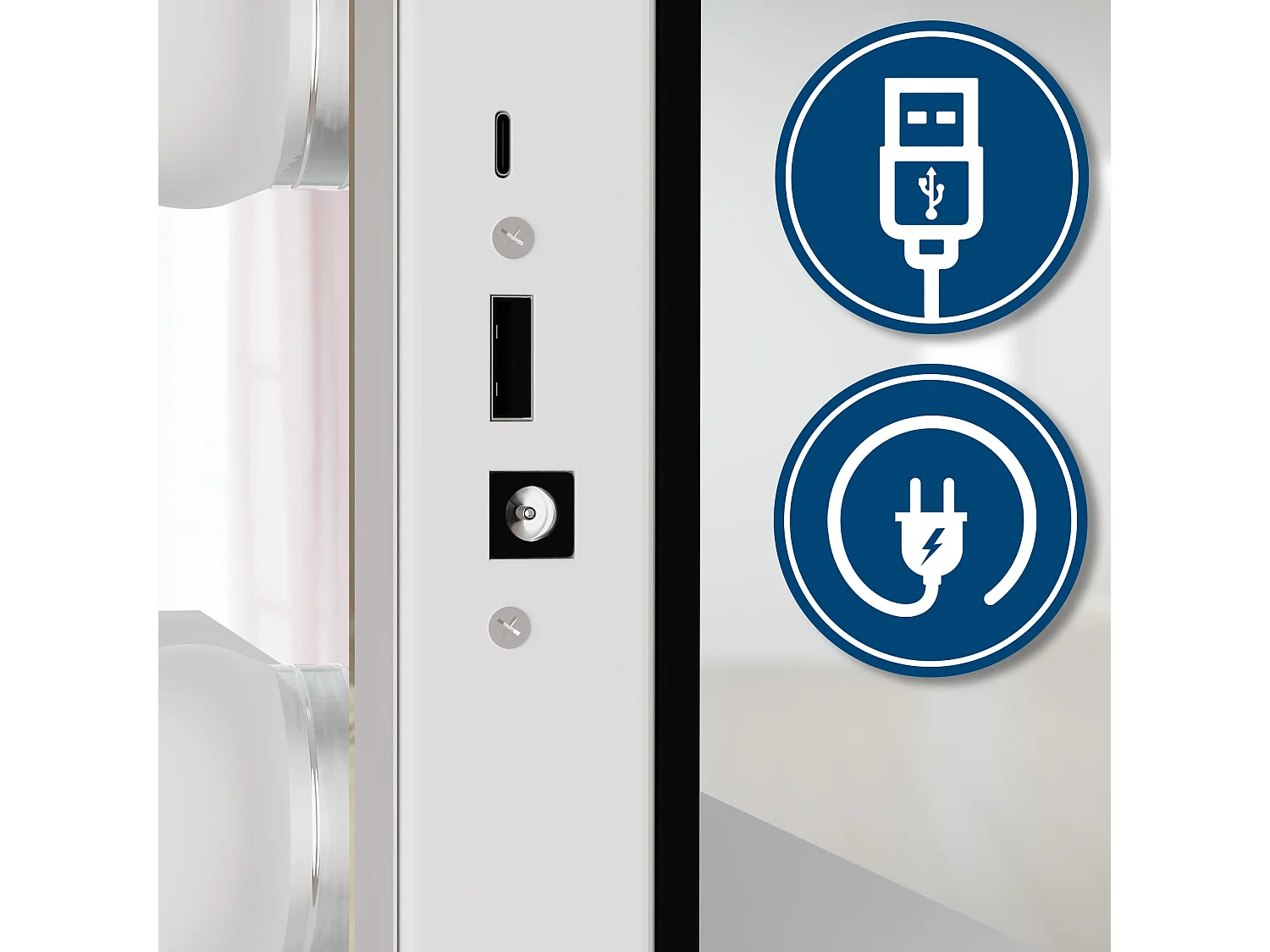 Coiffeuse - carré - Bois - 80 x 50 cm - Blanc - Mereta