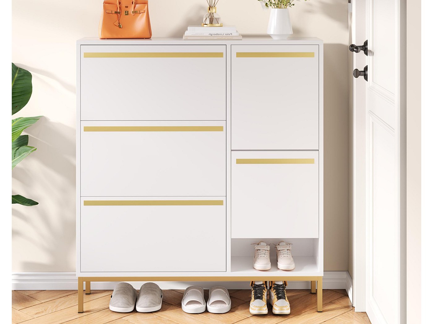 Scarpiera Pieghevole In Bambù A 3 Livelli – 46x25x45 Cm, Portata 13,6 Kg, Per Ingresso E Camera