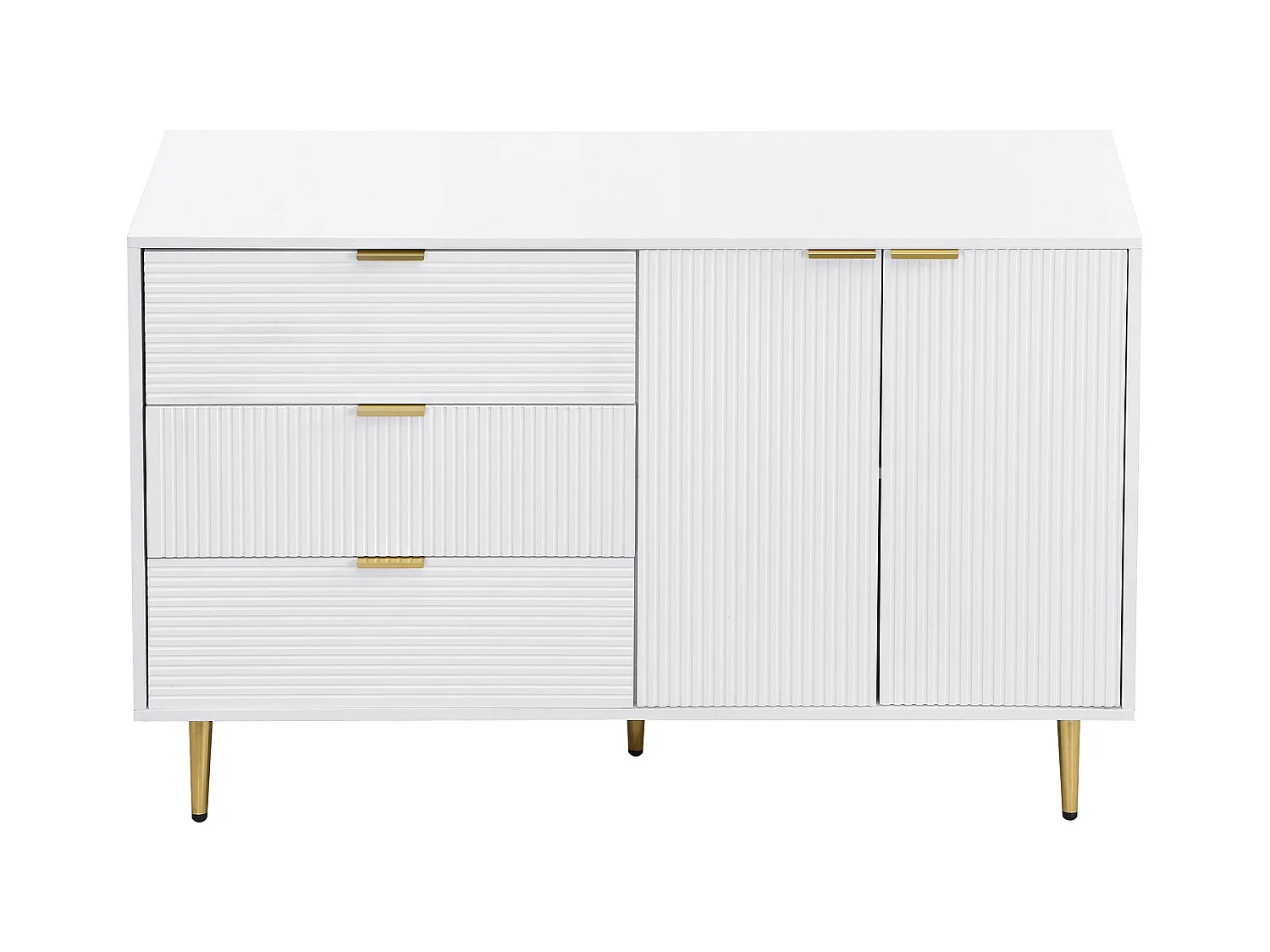 Aparador moderno - 2 puertas y 3 cajones - Blanco