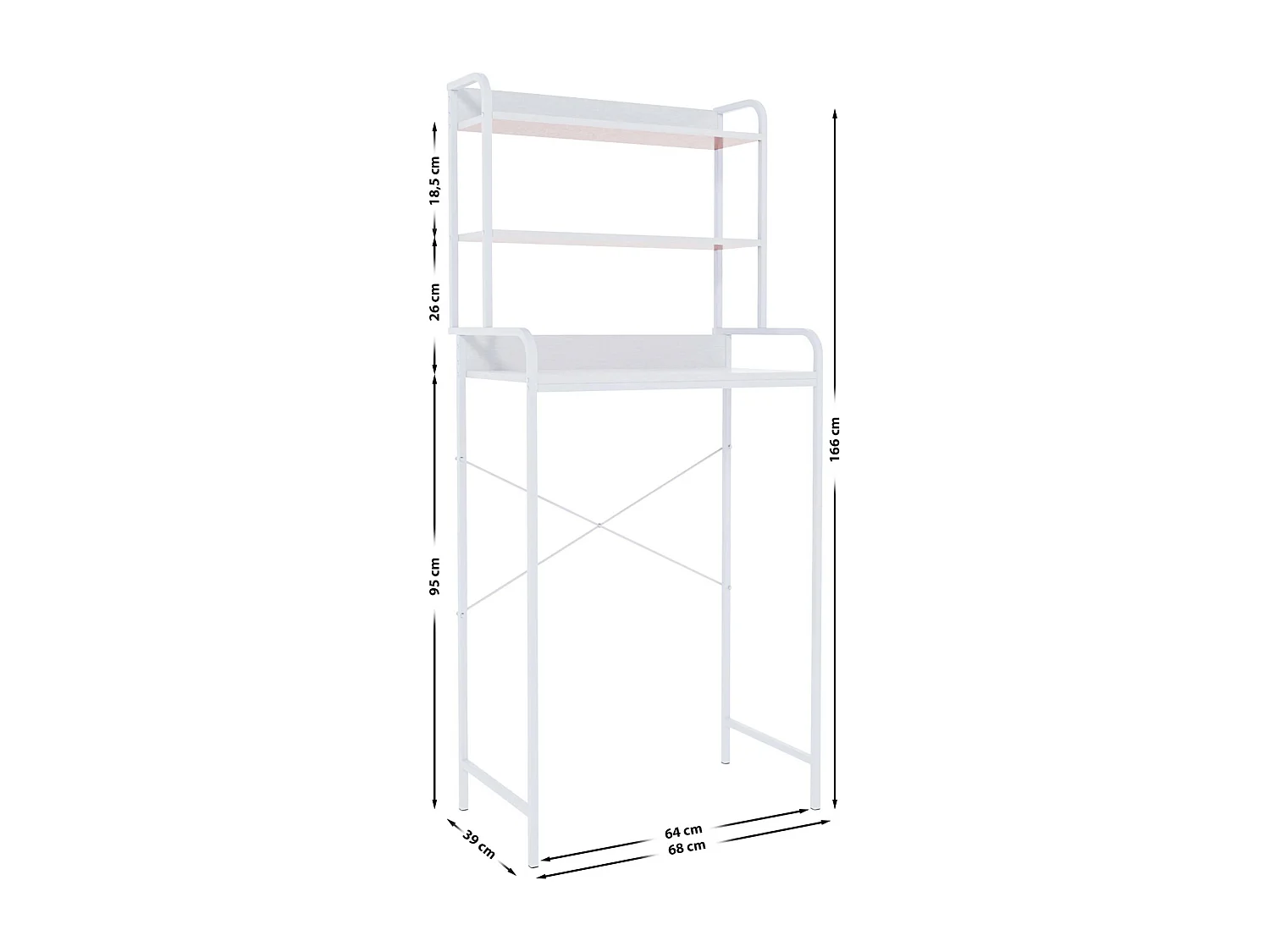 Etagère pour lave-linge Darby en métal avec 3 niveaux
