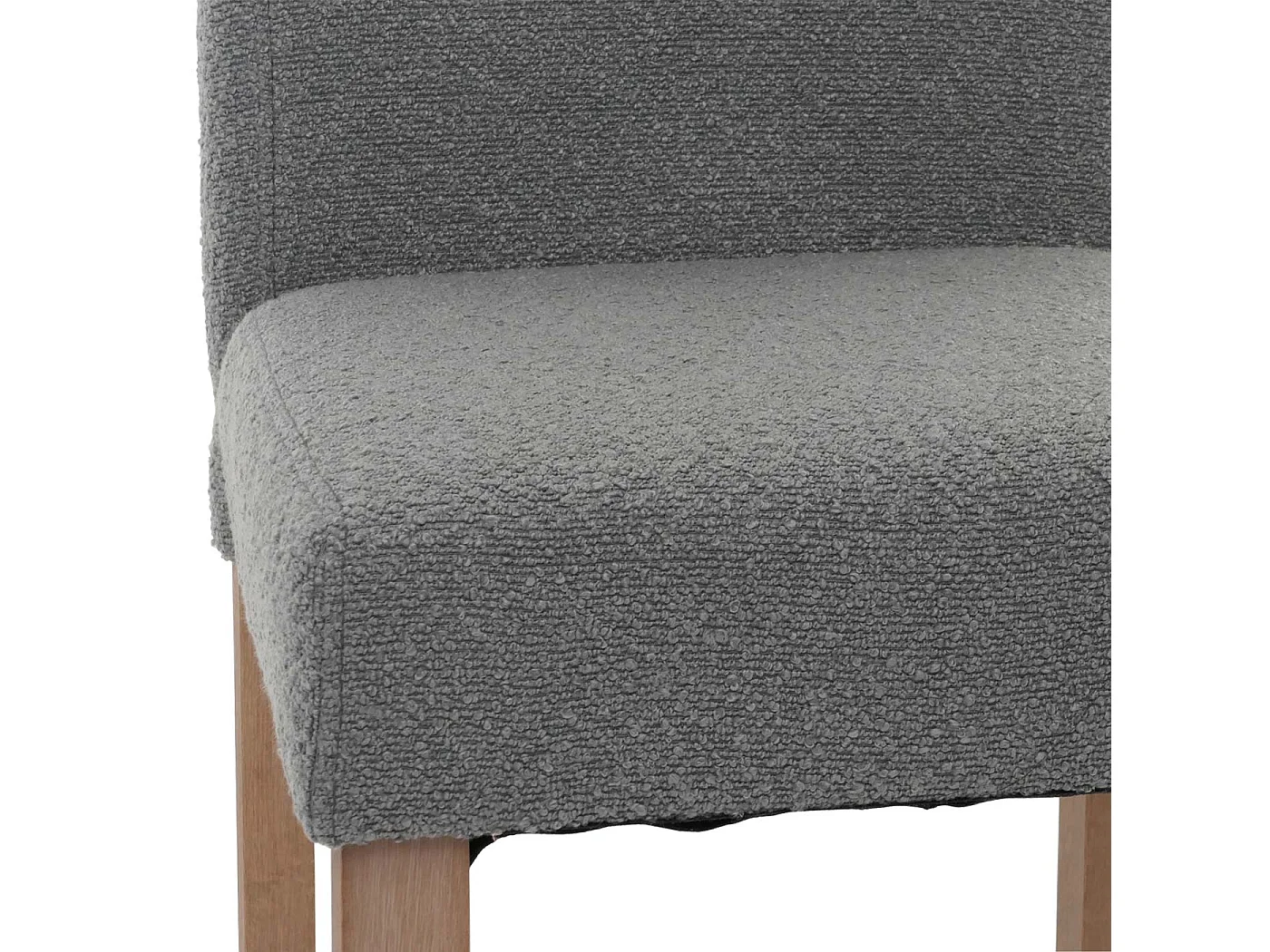 Eetkamerstoel Littau Bouclé (set van 4),  grijs, naturelkleurige poten