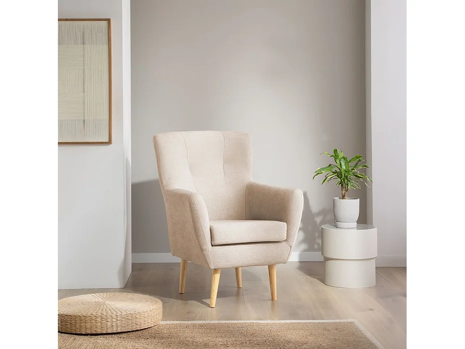 Fauteuil effet bois Beige 75x100