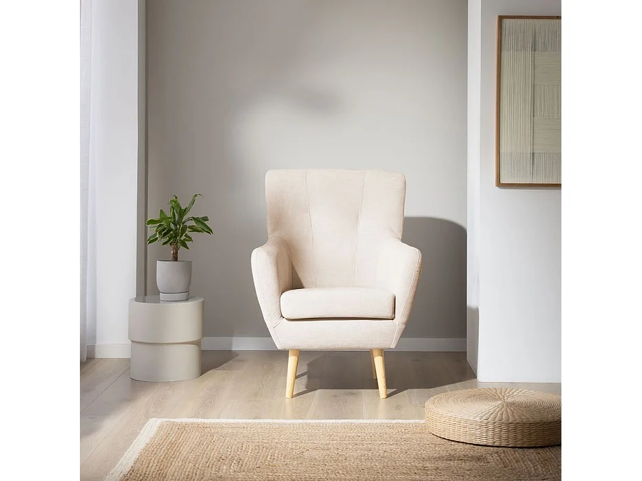 Fauteuil effet bois Beige 75x100