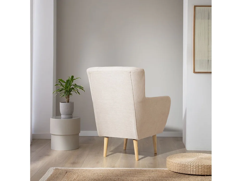 Fauteuil effet bois Beige 75x100