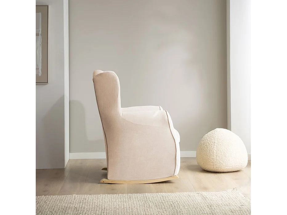 Fauteuil effet bois Beige 80x100