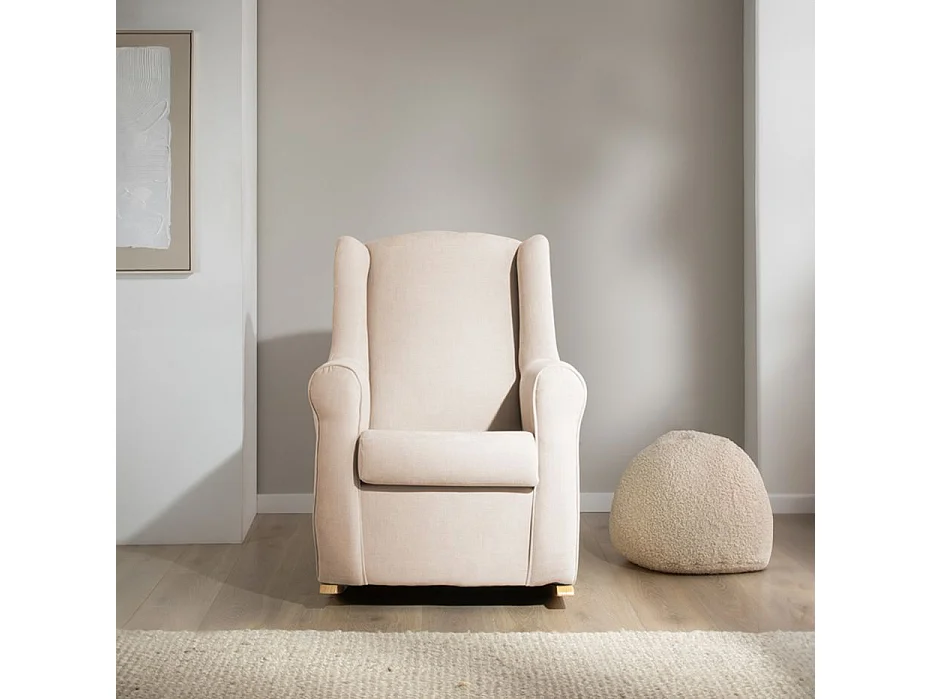 Fauteuil effet bois Beige 80x100