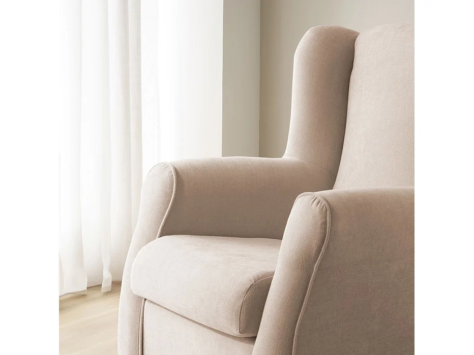 Fauteuil effet bois Beige 80x100