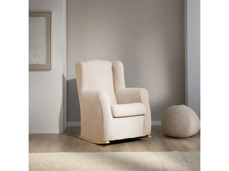 Fauteuil effet bois Beige 80x100