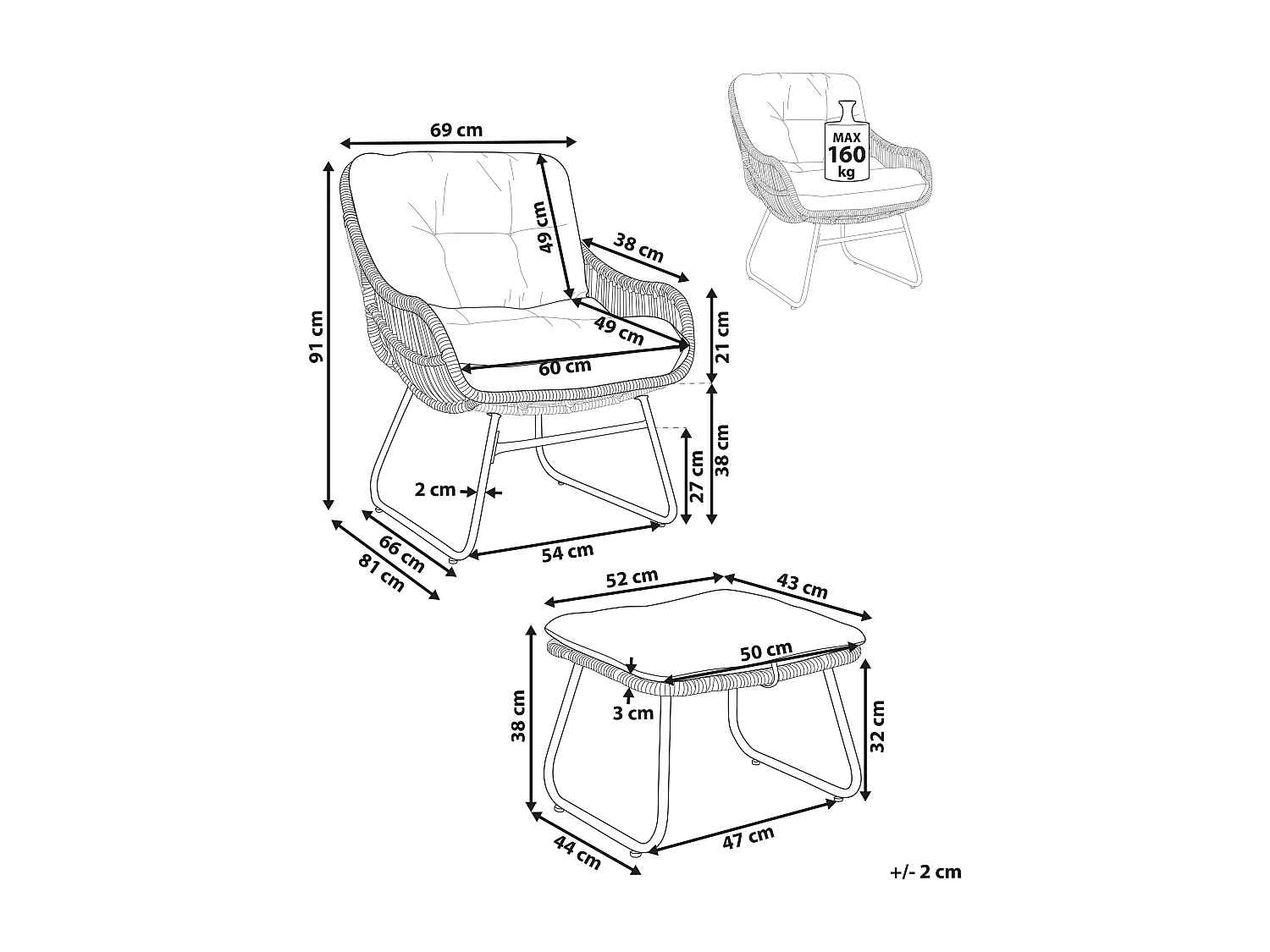 Chaise de jardin MESTRE Naturel