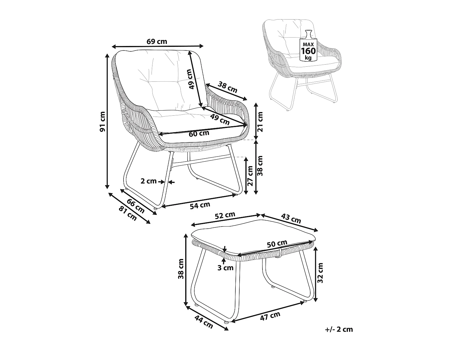 Chaise de jardin MESTRE Naturel