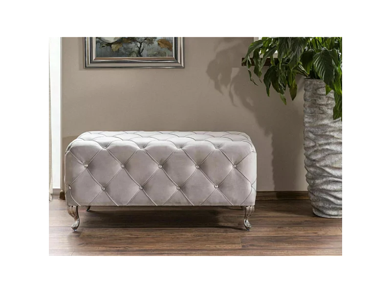 Ławka HESTIA VELVET jasnoszara