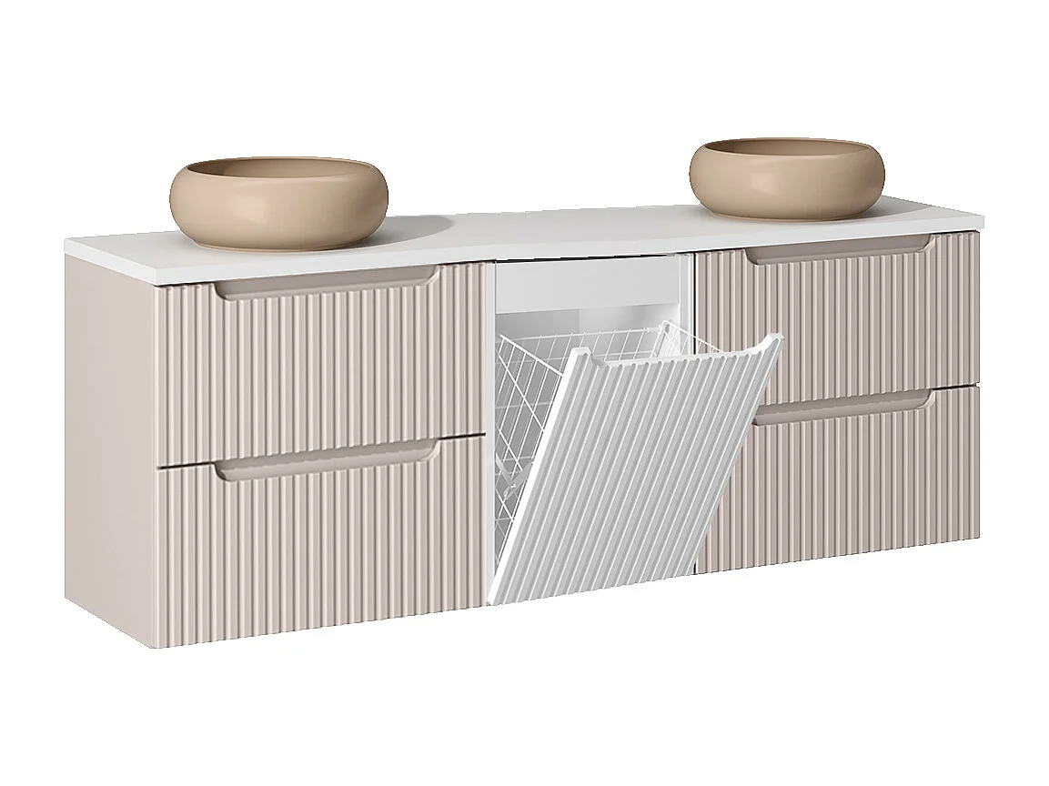 Set di mobili da bagno doppio lavabo Riva cachemire 160cm