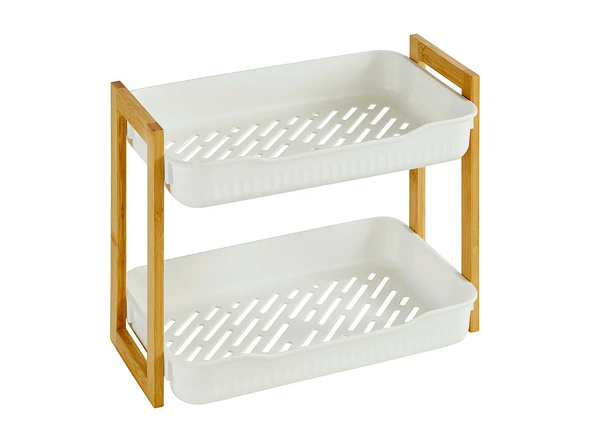 Étagère de Douche 2 Niveaux "Natureo" 35cm Blanc