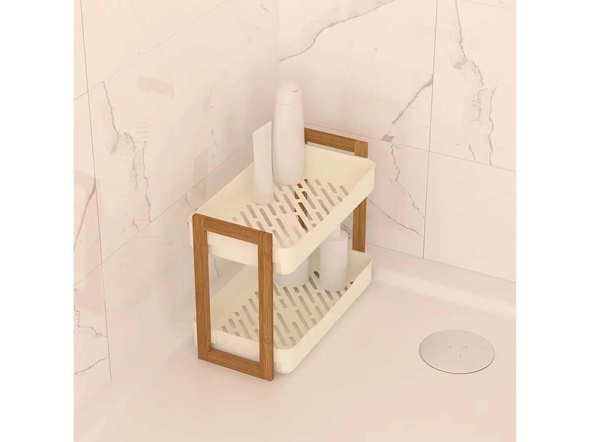 Étagère de Douche 2 Niveaux "Natureo" 35cm Blanc