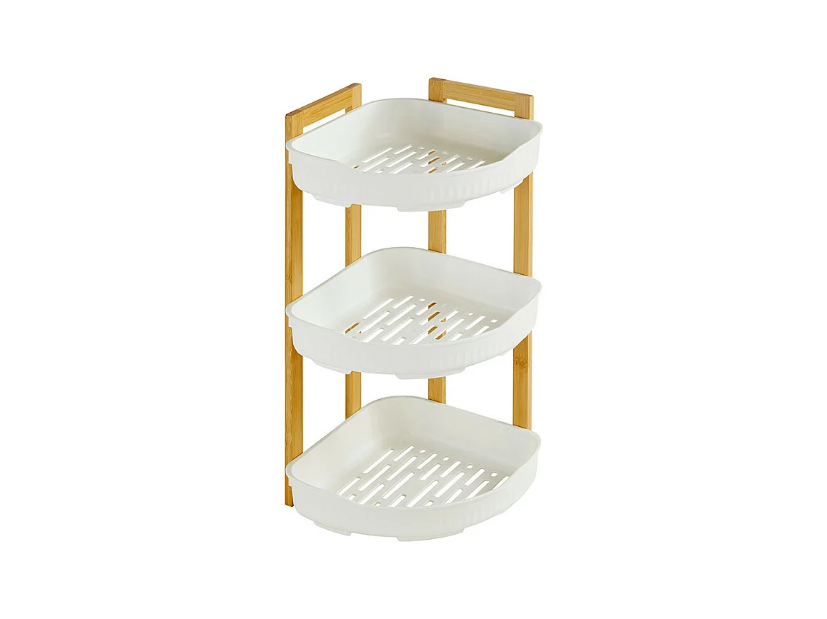 Étagère d'Angle de Douche 3 Niveaux "Natureo" 45cm Blanc