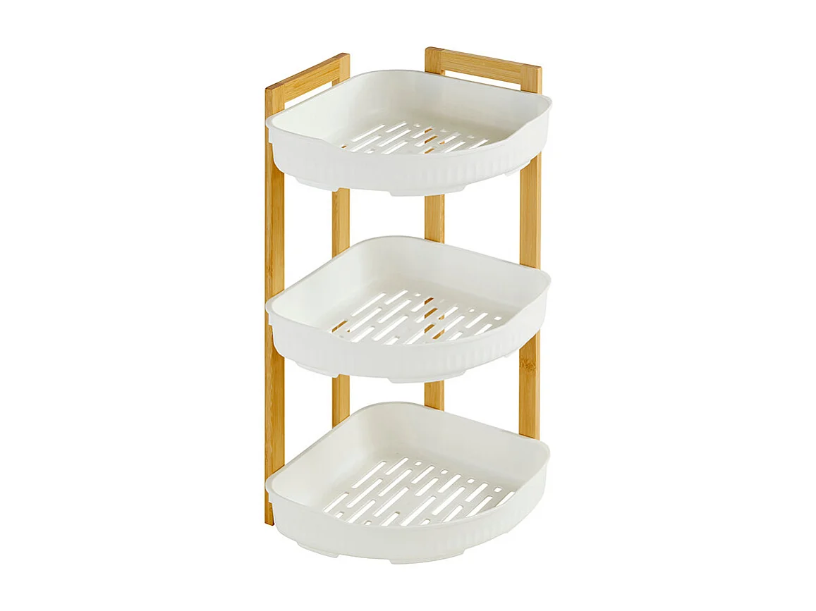 Étagère d'Angle de Douche 3 Niveaux "Natureo" 45cm Blanc