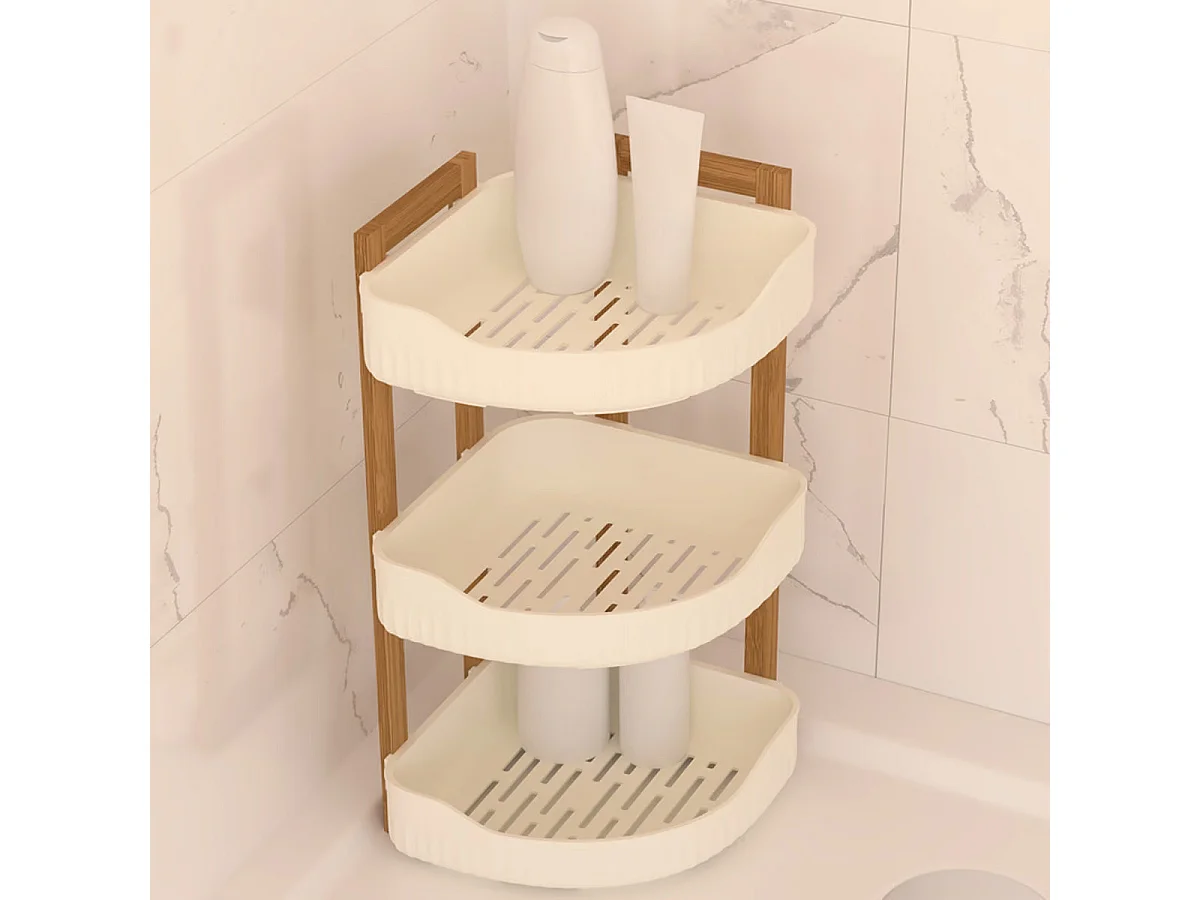 Étagère d'Angle de Douche 3 Niveaux "Natureo" 45cm Blanc