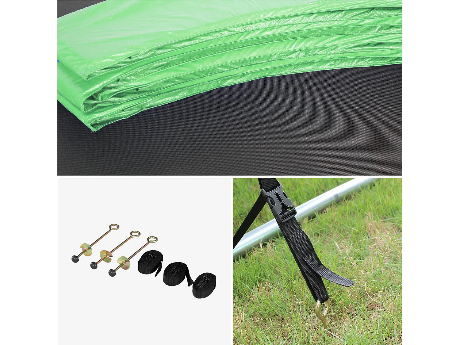 Trampolino 250cm con confezione di accessori, verde