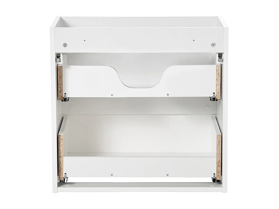 Meuble double vasque 160cm panier à linge Riva Blanc et Bois