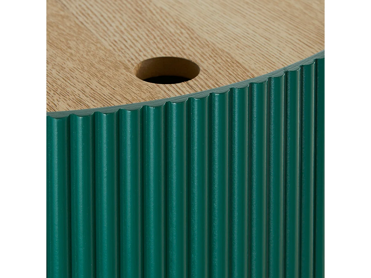 Table à Café avec Coffre de rangement en bois peint Vert D 38,5 cm