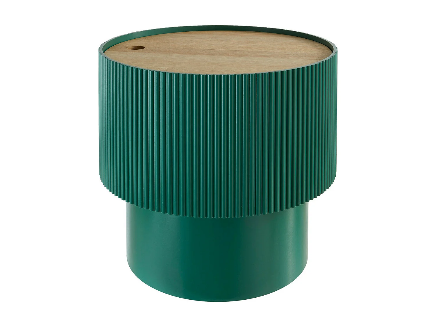 Table à Café avec Coffre de rangement en bois peint Vert D 38,5 cm