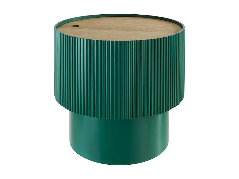 Table à Café avec Coffre de rangement en bois peint Vert D 38,5 cm