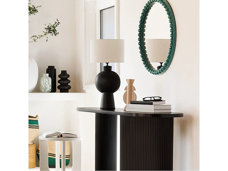 Lampe à Poser en Céramique "Yulia" 59cm Noir