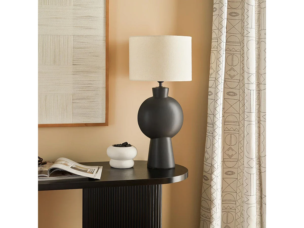 Lampe à Poser en Céramique "Yulia" 59cm Noir