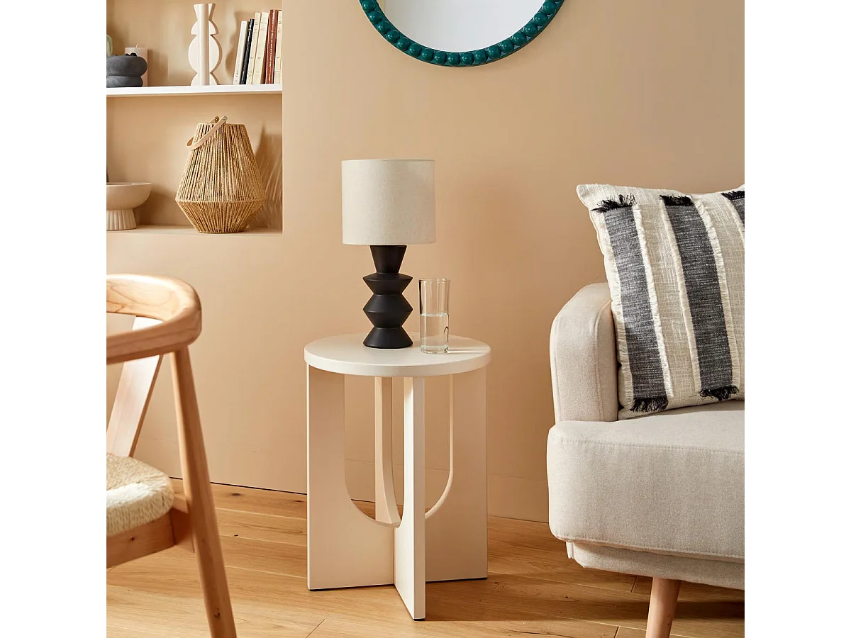 Lámpara de mesa de cerámica negra