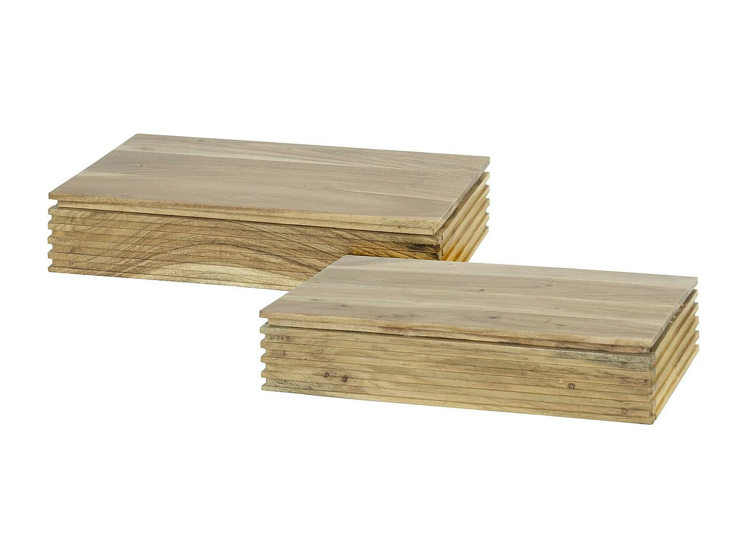 Table de chevet murale en bois d'acacia avec stries 40 cm (lot de 2) MELBOURNE