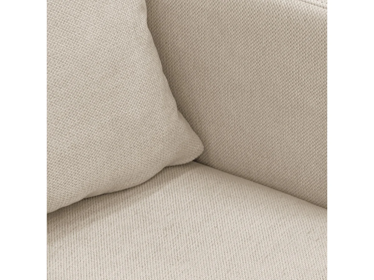 Canapé d'angle droit convertible 4 places en tissu chenille beige MARCEAU