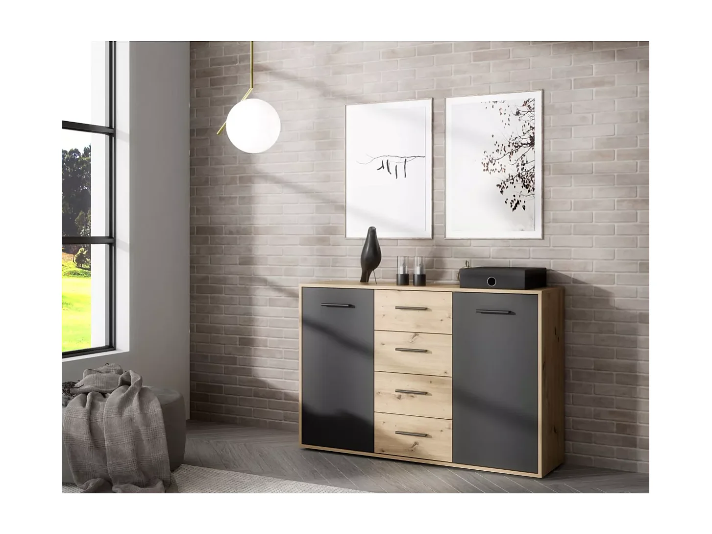 Sideboard Antuza/Braun&Schwarz