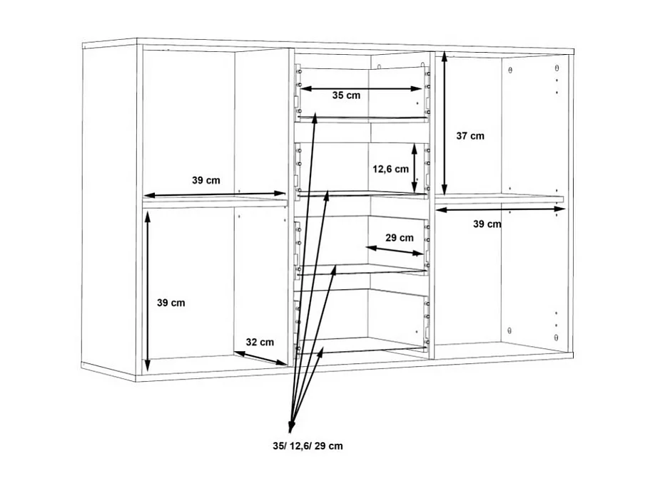 Sideboard Antuza/Weiss&Grau
