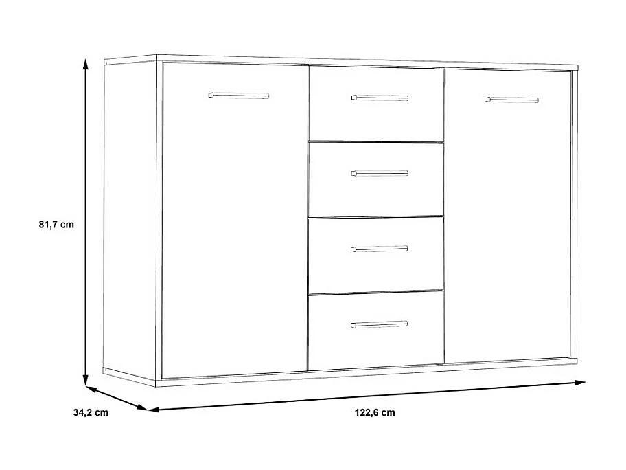 Sideboard Antuza/Weiss&Grau
