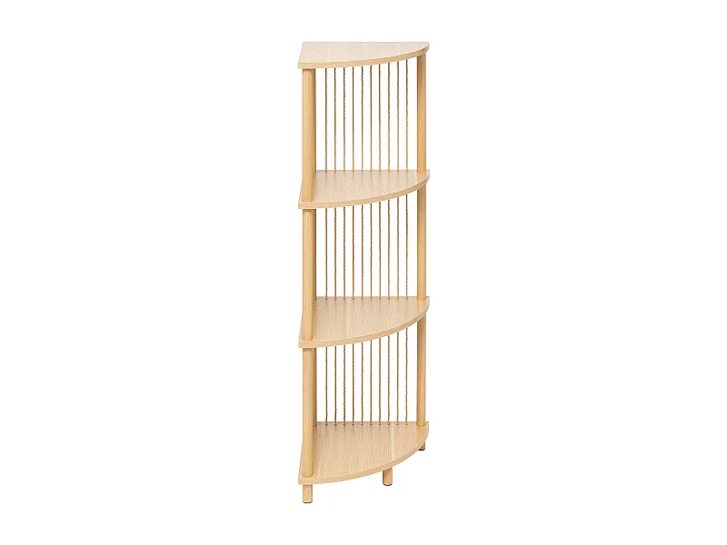 Meuble Etagère d'angle en bois et acier 4 niveaux Beige H 110 cm