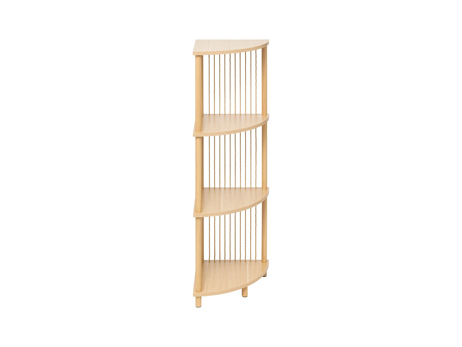 Meuble Etagère d'angle en bois et acier 4 niveaux Beige H 110 cm