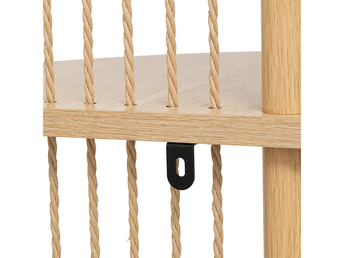 Meuble Etagère d'angle en bois et acier 4 niveaux Beige H 110 cm