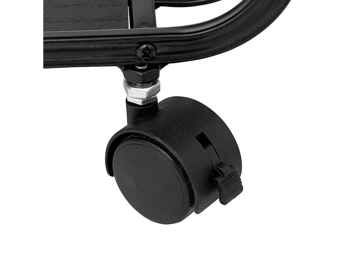 Étagère à Roulettes 3 Niveaux "Bert" 74cm Noir