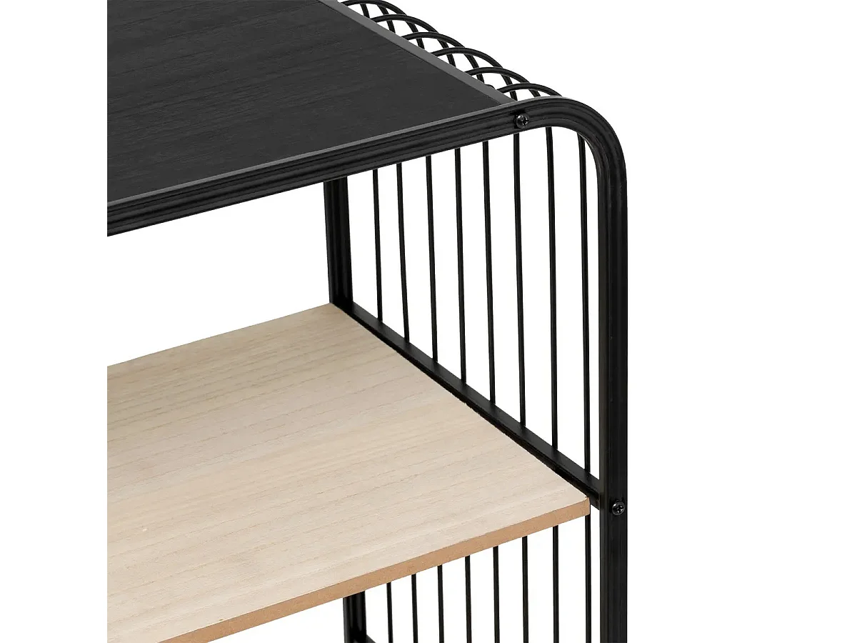 Étagère à Roulettes 4 Niveaux "Bert" 96cm Noir