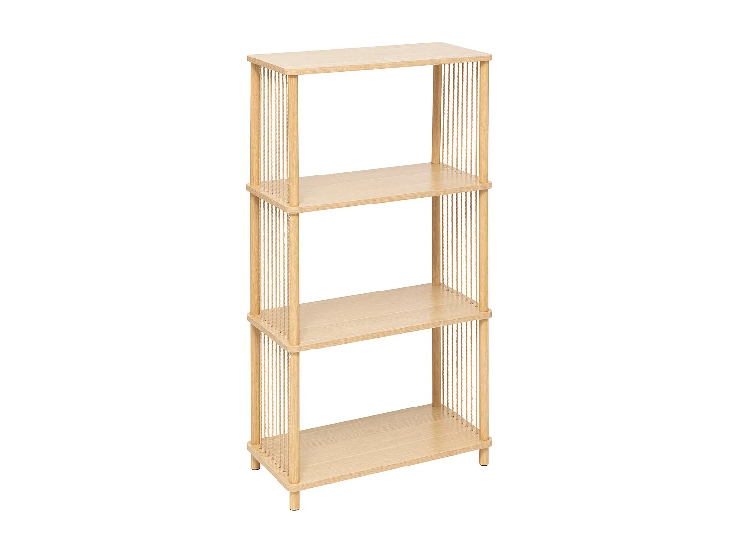 Meuble Etagère en bois et acier 4 niveaux Beige H 110 cm