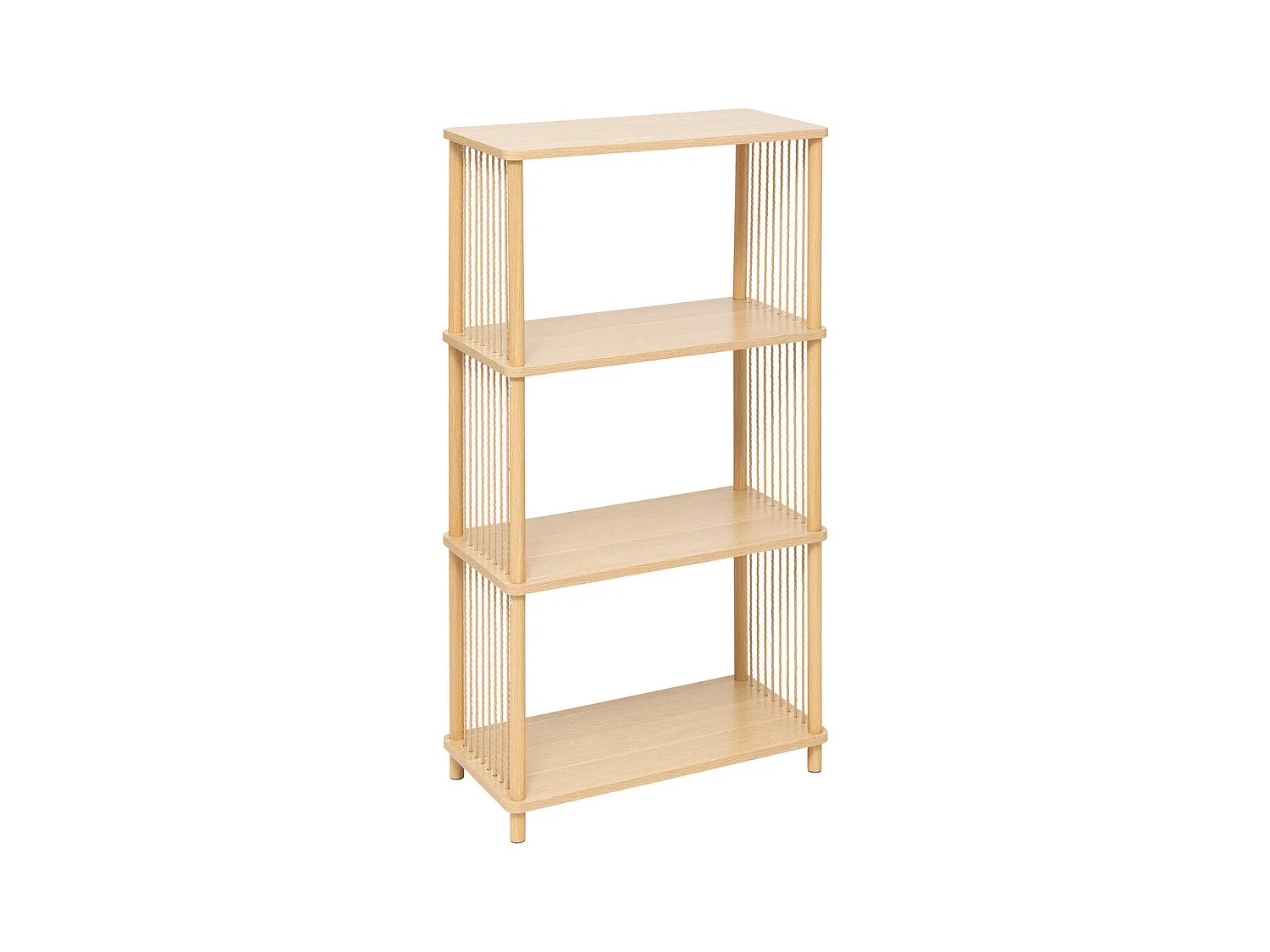 Meuble Etagère en bois et acier 4 niveaux Beige H 110 cm