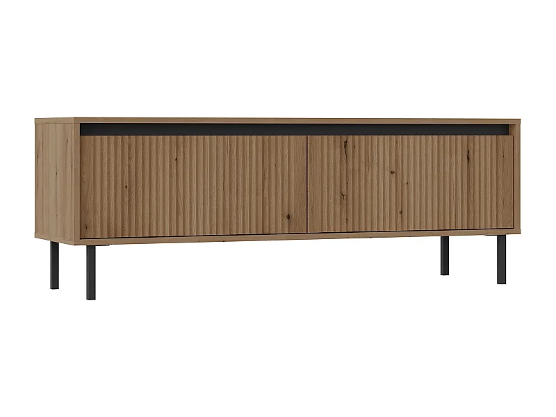 TV-meubel met 2 lades en zwarte poten - 140 cm - evoke oak - OSAKA