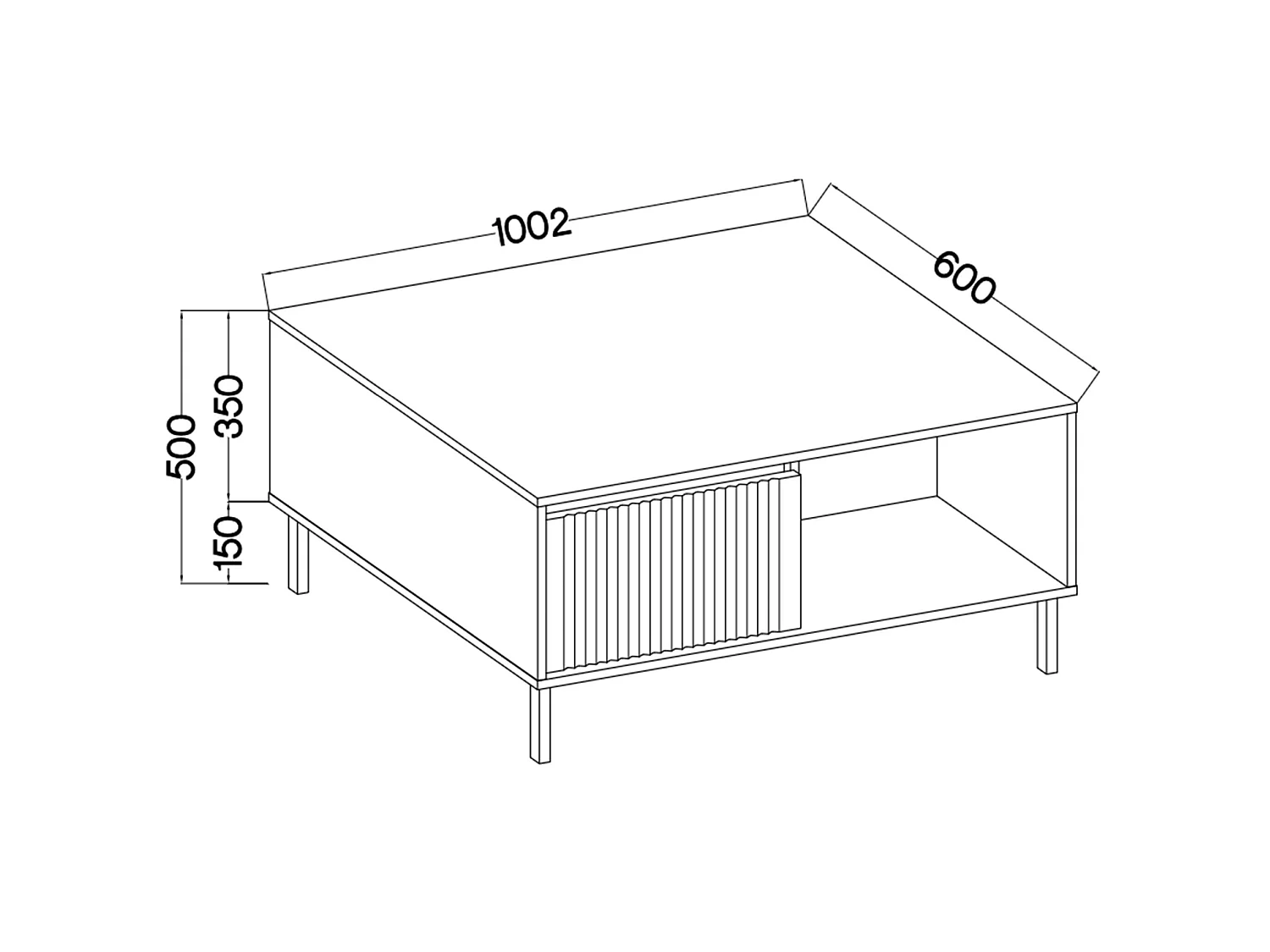 Couchtisch mit 2 Schubladen - Eichenholzoptik Evoke - 100 cm - OSAKA