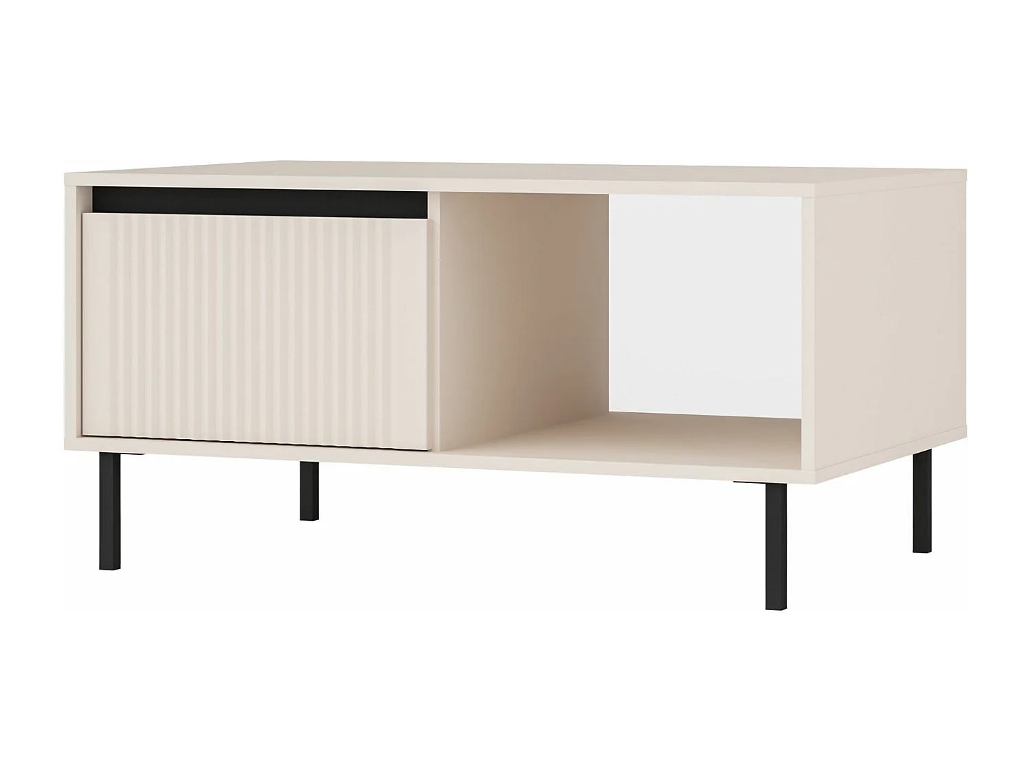 Table basse avec 2 tiroirs -100 cm - Beige - OSAKA