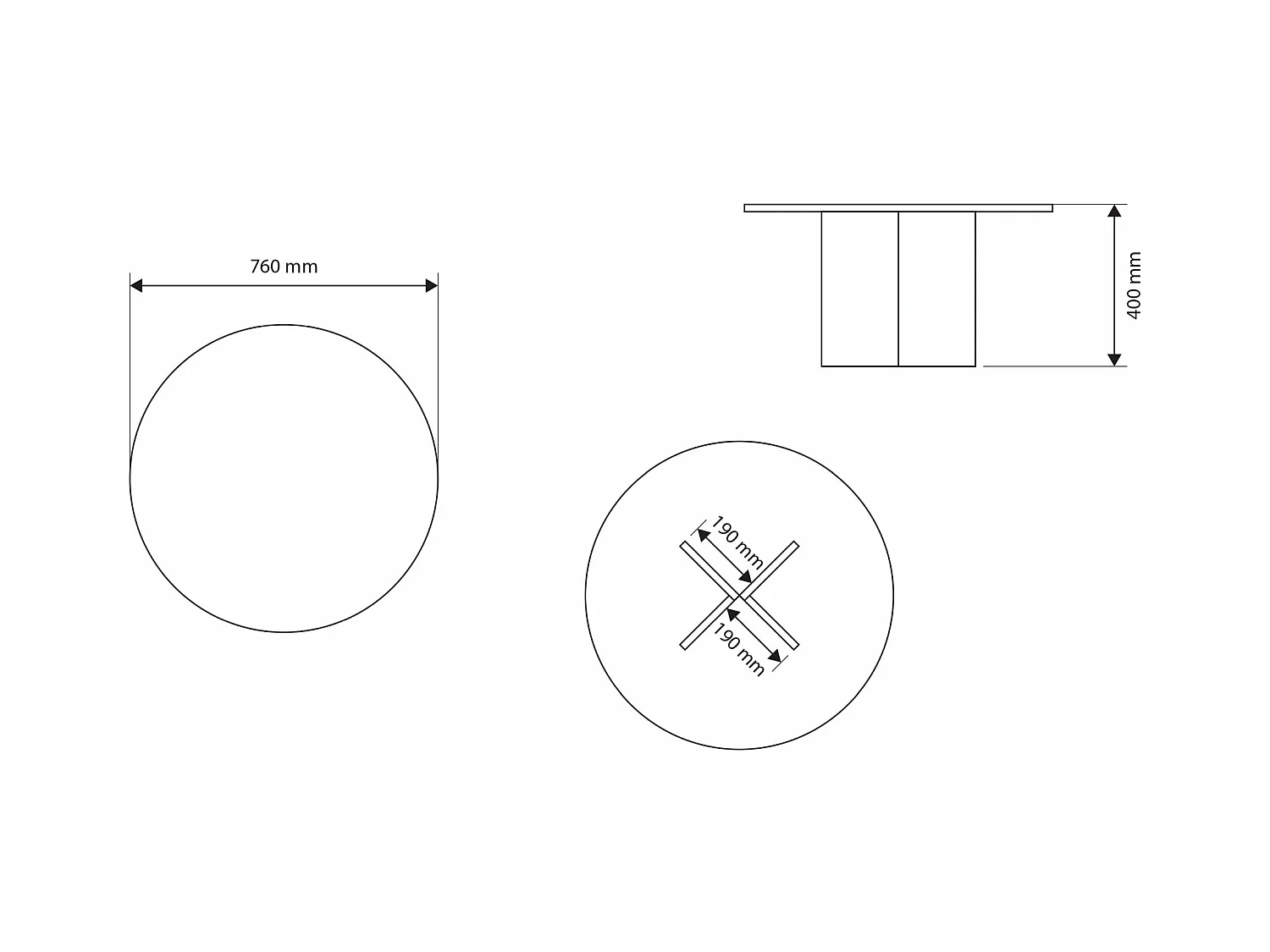 Table basse ronde - OVO - 76x76 - couleur du bois de frêne Portland